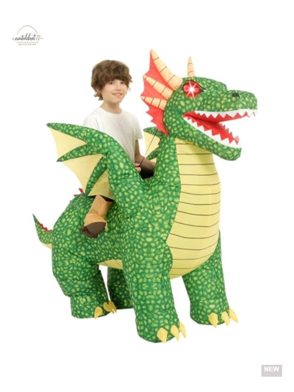 Kids Inflatable Dragon Costume Halloween Blow Up Suit Polyester